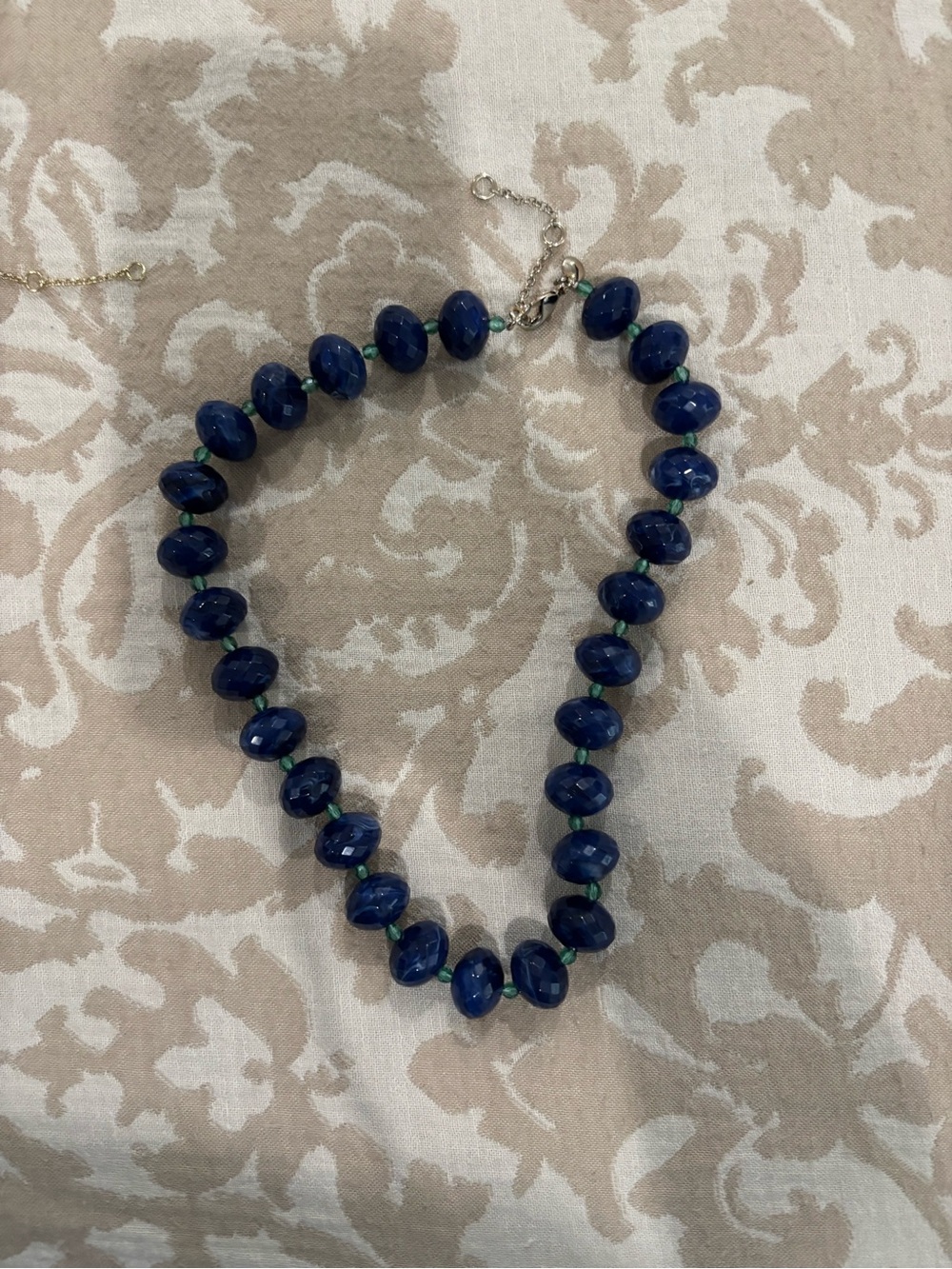 J. Crew Navy Blue Faceted Bead Necklace
